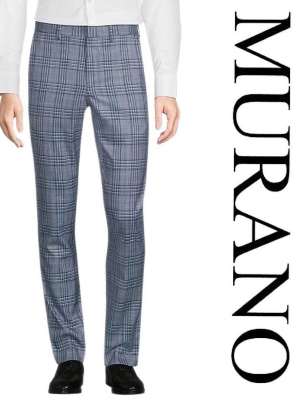NWT $80  Murano
Evan Extra Slim Fit Flat Front Plaid Dress Pants